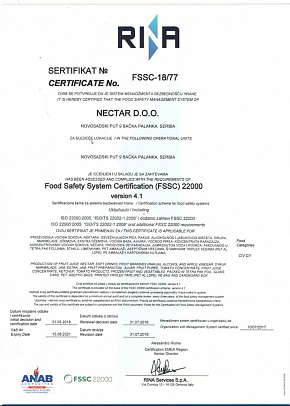 Nectar-Bačka-Palanka-FSSC-22000_result