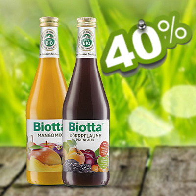 Скида -40% на Biotta Mango и Pruneaux